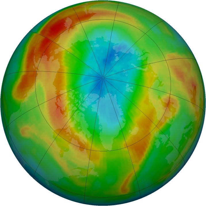 Arctic ozone map for 27 March 1997